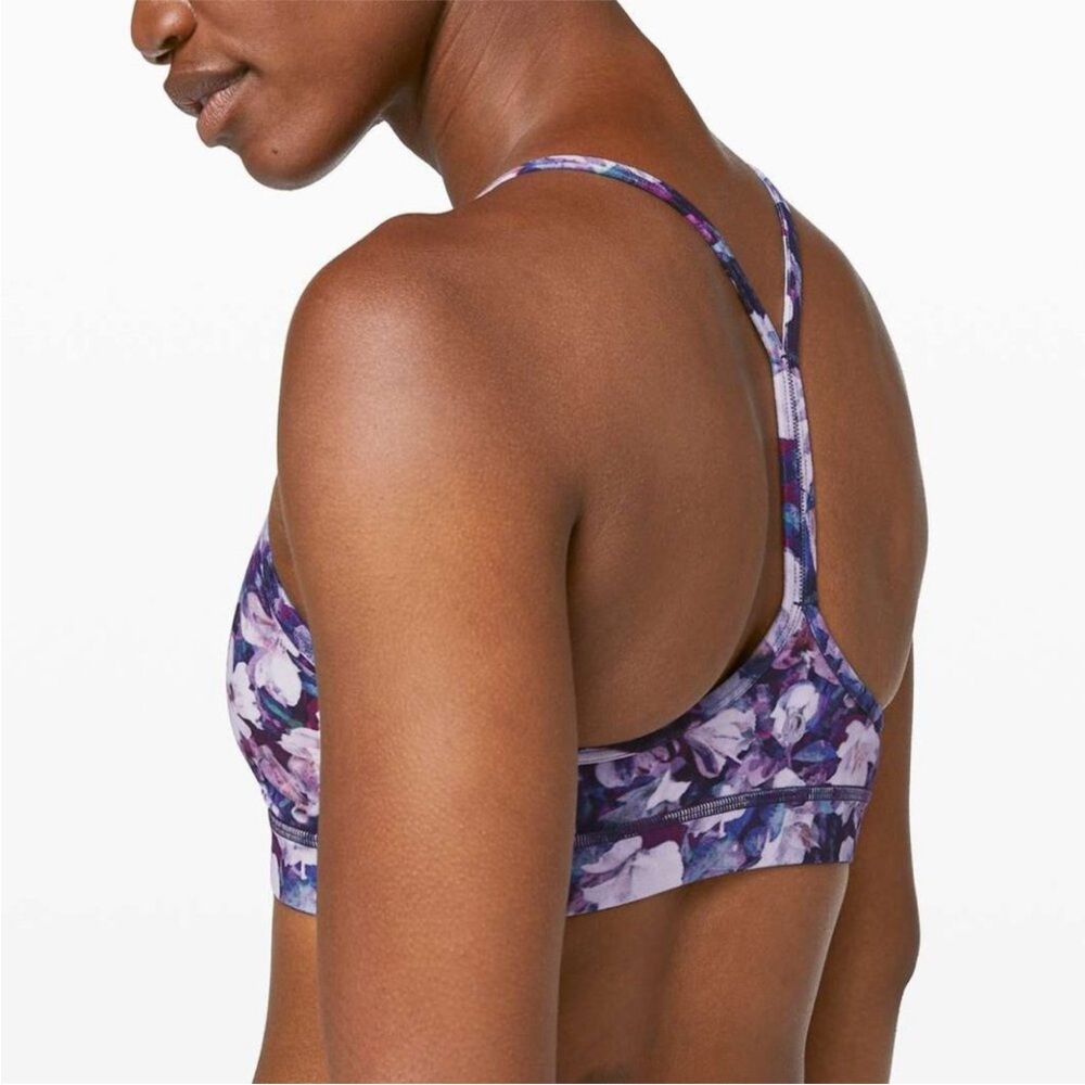 Lululemon Flow Y Sports Bra Florida Floral Purple Floral Size 6